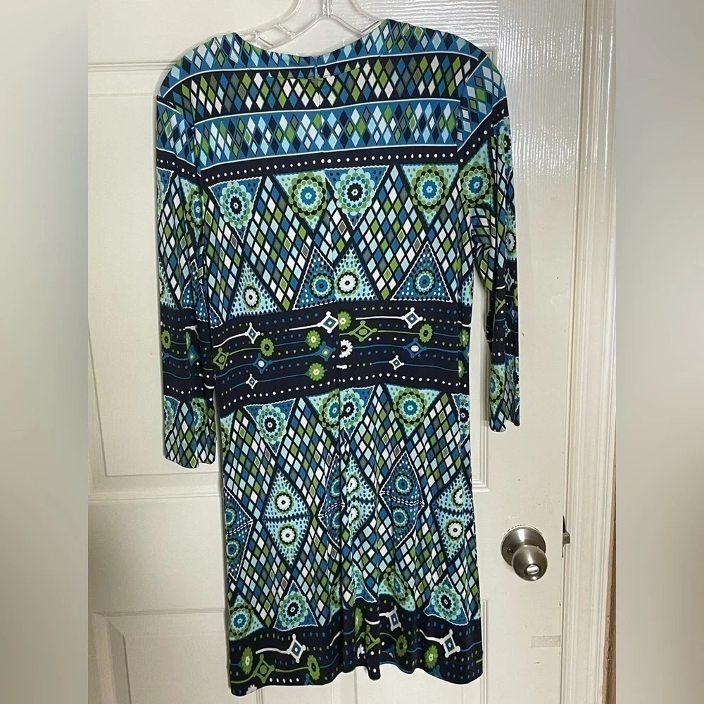 Tory Burch Dress Size 8 Claire Blue 100% Silk Stained Glass Mandala‌‌‌‌